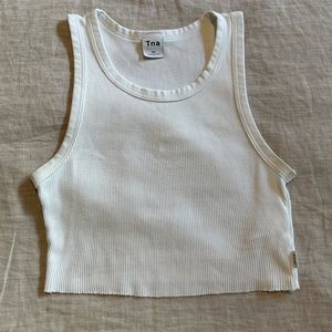 TNA CROPPED RIBBED RACER TANK